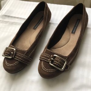 Brown suede flats